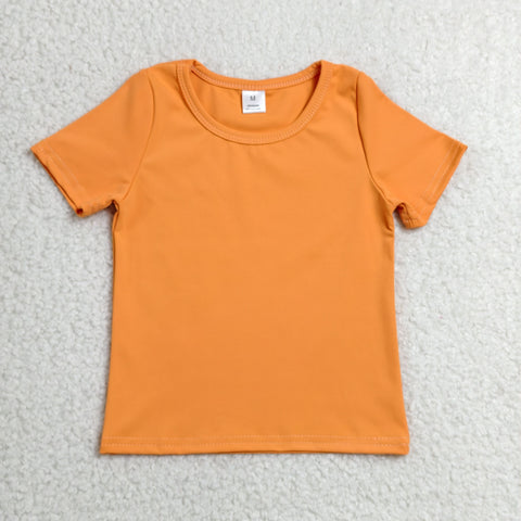 GT1635 baby girl clothes orange print girl summer yoga top