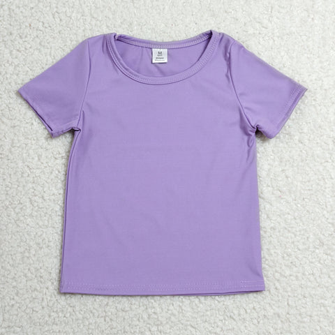 GT1638 baby girl clothes purple print girl summer yoga top
