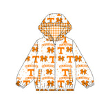 Pre-order GT1917 girl team orange bow hooded zipper jacket coat milk silk