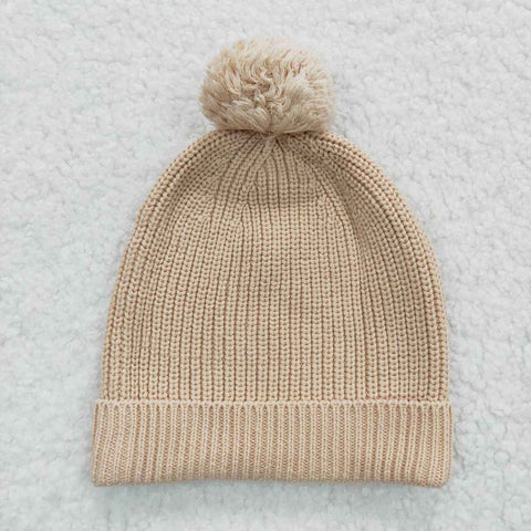 Khaki knitted beanies & hats for babies