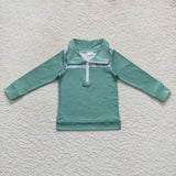 BT0335 green boots print boys shirt