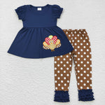 GSPO0795 sleeveless shirt and pants Thanksgiving girls outfits