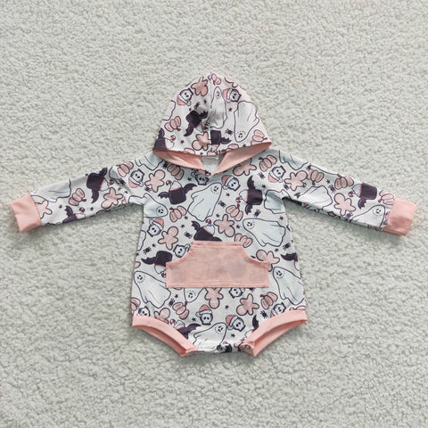 Halloween ghost ginger toddler hoodie romper