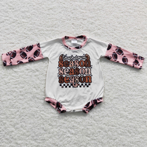 Touchdown season football baby sleeved romper