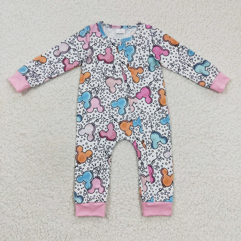 Long sleeve baby cartoon zip romper