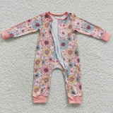 Little toddler floral zip sleeper romper