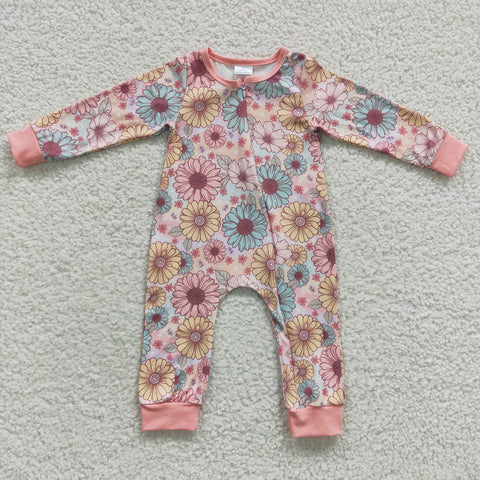 Little toddler floral zip sleeper romper