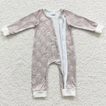 Long sleeve smile face baby zip romper