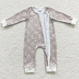 Long sleeve smile face baby zip romper