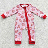 Toddler girls christmas pink zip romper