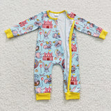 Cartoon elephant cute toddler zip romper