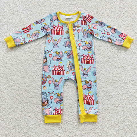 Cartoon elephant cute toddler zip romper