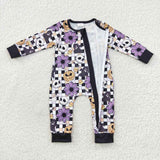 Newborn fall floral halloween ghost romper