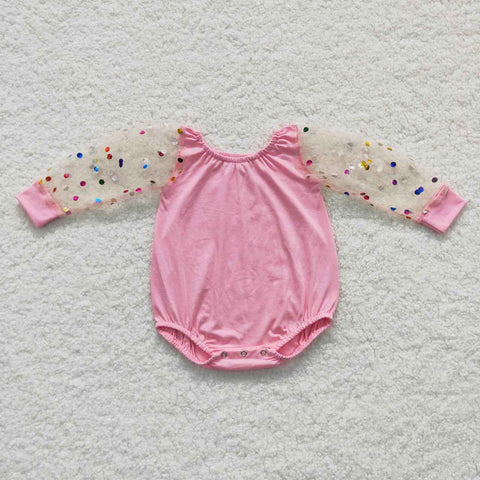 Newborn off shoulder girl pink romper