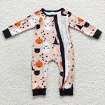 Halloween toddler ghost pumpkin zipper romper