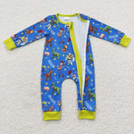 Toddler boy toy story cartoon blue romper