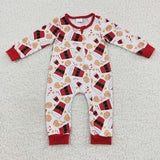 Newborn christmas cookies red zip romper
