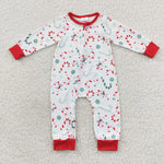 Newborn boy christmas candy canes butt flap romper