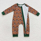 Little boy mallard zipper fall romper