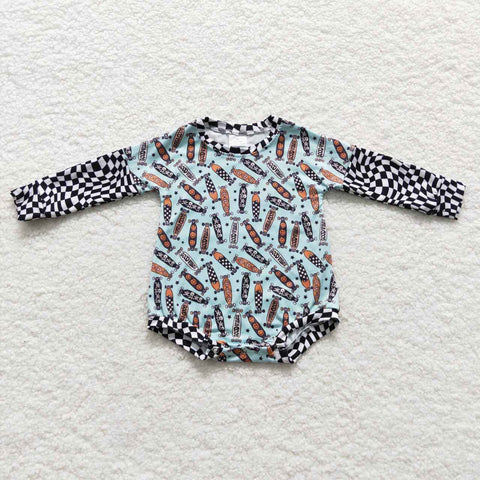 Newborn 0-3T skateboard long sleeve romper