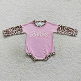 Toddler barbie leopard long sleeve bubble