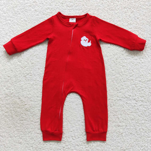 Toddler christmas red santa applique romper