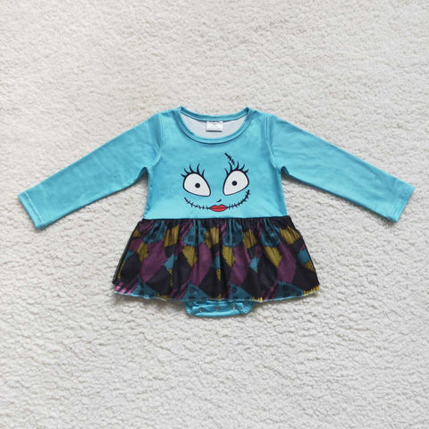 Newborn sally blue halloween tulle romper