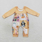 Toddler long sleeve cartoon dogs romper