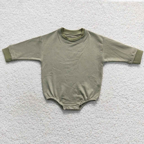 Kids toddler long sleeve ribbed crew neck romper