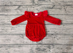 LR0713 red long sleeve baby romper