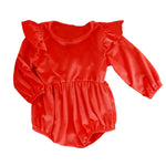 LR0713 red long sleeve baby romper