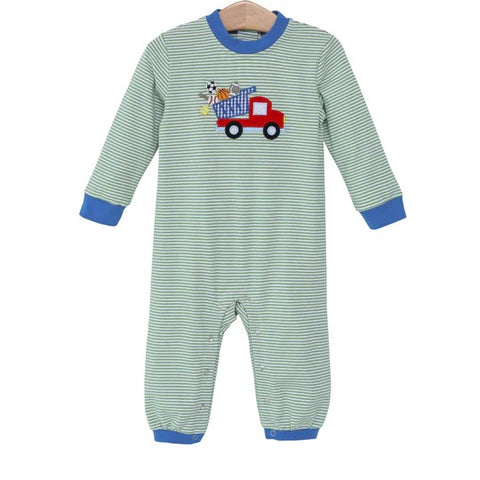 LR1008 pre-order baby boy clothes ball truck toddler boy winter romper-2024.5.31