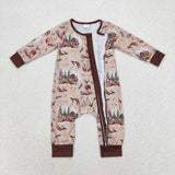 LR1014  baby boy clothes hunting elk toddler boy winter romper