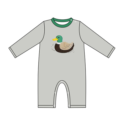 LR1027 pre-order baby boy clothes mallard toddler boy winter romper-2024.6.7