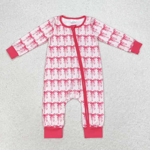LR1035   baby girl clothes bow tie toddler girl winter romper