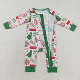 LR1056 Bamboo baby girl clothes xmas tree toddler girl christmas winter romper