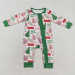 LR1056 Bamboo baby girl clothes xmas tree toddler girl christmas winter romper