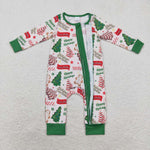 LR1057 Bamboo baby boy clothes xmas tree toddler boy christmas winter romper