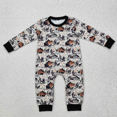 LR1064   baby boy clothes cowboy toddler boy winter romper