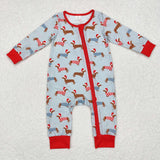 LR1082  Bamboo baby boy clothes dog toddler boy xmas winter romper