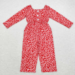 LR1139  baby girl clothes pink leopard girl  winter jumpsuit