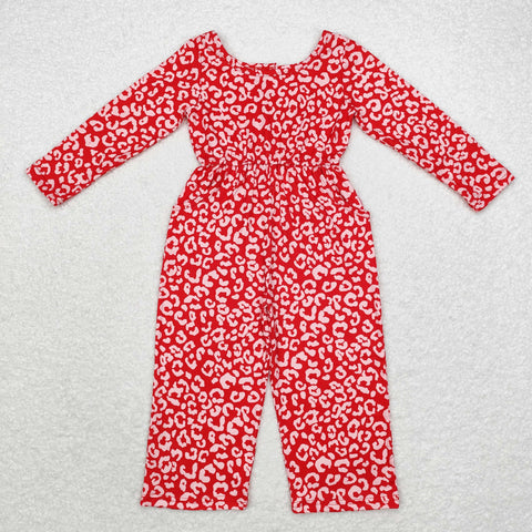 LR1139  baby girl clothes pink leopard girl  winter jumpsuit