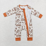 LR1164 Bamboo  baby boy clothes horse zipper boy winter romper