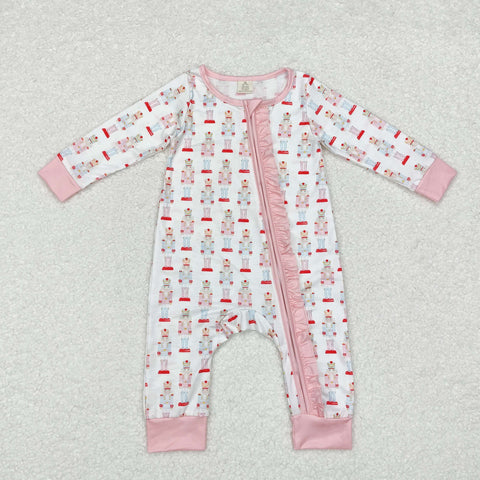 LR1185 Bamboo baby girl clothes soldier girl christmas winter romper