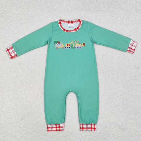 LR1235   baby boy clothes excavator boy christmas winter romper