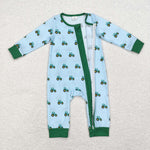 LR1253 Bamboo baby boy clothes truck boy winter romper