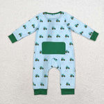 LR1253 Bamboo baby boy clothes truck boy winter romper