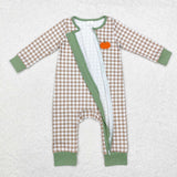 LR1254  baby boy clothes embroidery pumpkin boy thanksgiving winter romper