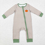 LR1254  baby boy clothes embroidery pumpkin boy thanksgiving winter romper