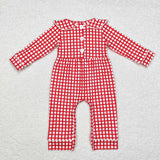 LR1263  baby boy clothes embroidery santa boy christmas winter romper